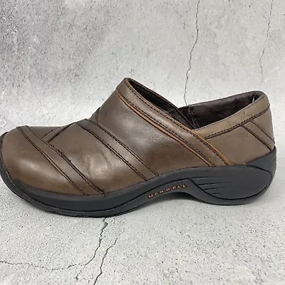 Merrell Encore Eclipse Smooth Slip-on Loafer Clogs Shoe Women's Sz 5.5 M Brown • $13.99