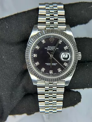 Rolex Datejust 41mm Ref. 126334 Factory Rhodium Diamond Dial Men's Watch • $11800