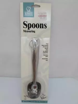 Nos Vintage Rowoco Measuring Spoons 4 Measures Long Handle Stainless Steel • $29.98