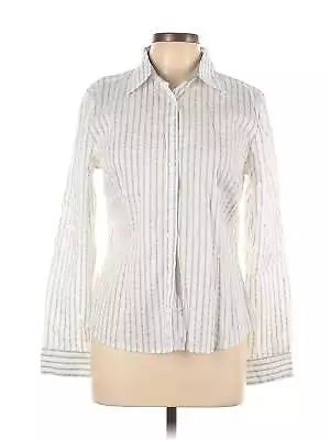 H&M Women Ivory Long Sleeve Button-Down Shirt 12 • $23.74