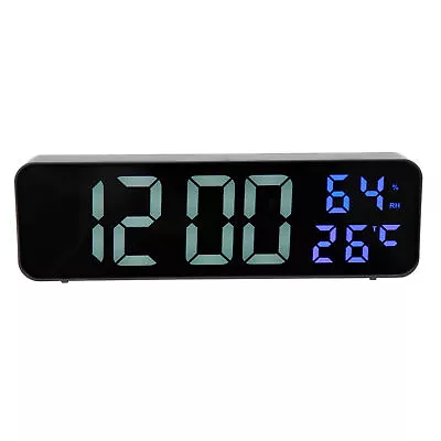 LED 9.1in Mirror Clock Multifunctional Digital Alarm Date Humidity Clock For • $16.93