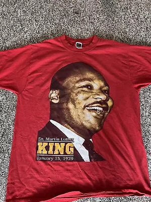 VINTAGE MLK MARTIN LUTHER KING Double Sided LET FREEDOM RING SHIRT XL • $99