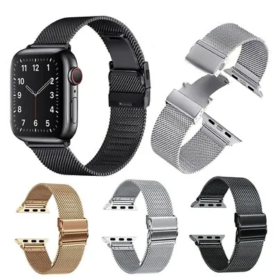 $14.15 • Buy Milanese Loop Strap For Apple Watch Band 7 6 5 4 SE Iwatch Bracelet Band 44 45mm