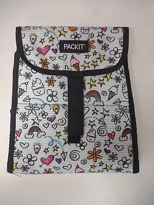 $8 • Buy PACKIT Freezable Classic Lunch Box Freezable Bag Doodle Pattern