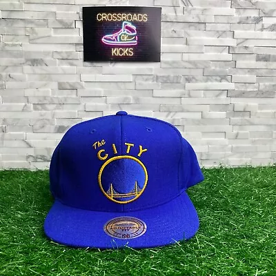 Mitchell & Ness Golden State Warriors Blue The City SnapBack Hat OSFM • $18.03