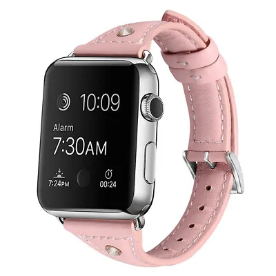 $29.95 • Buy Pink Small Slim Wrist Genuine Leather Band For Apple Watch 42mm/ 44mm