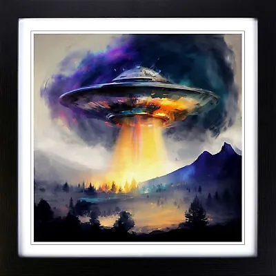 Ufo Gestural Wall Art Print Framed Canvas Picture Poster Decor Living Room • $44.14