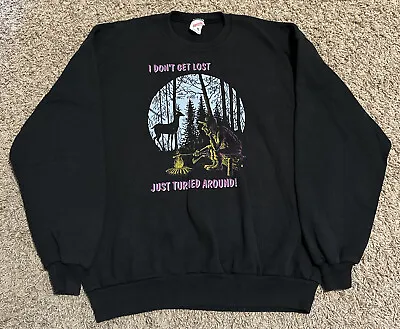 Vintage Deer Hunting Camp Mens Size XL Crewneck Sweatshirt “Don’t Get Lost” Hole • $23