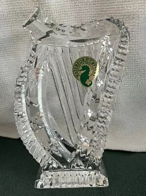 Waterford Lead Crystal Harp Figurine Original Sticker 5 Inches Paperweight • $25