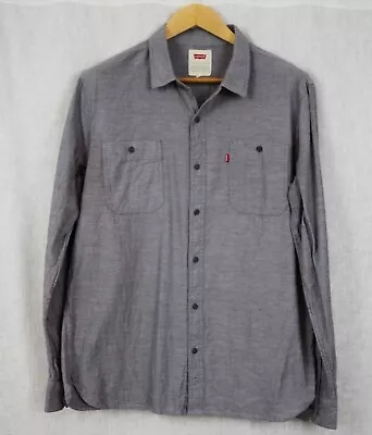 Men's Levi's Lightweight  Roll Up  Long Sleeve Gray Shirt Large • $14