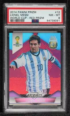 2014 Panini Prizm World Cup Red Prizm /149 Lionel Messi #12 PSA 8 • $2381.80