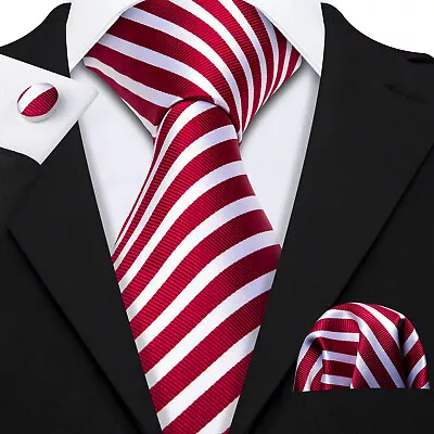 Men's Tie Silk Classic Wedding Necktie And Pocket Square Cufflinks Set Paisley • $12.99