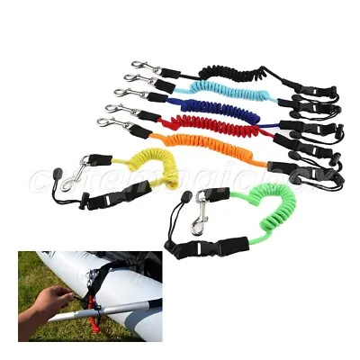 Kayaking Quant Rope Kayak Paddle Leash61.02 Fishing Rod Pole Coiled Lanyard Cord • $9.66