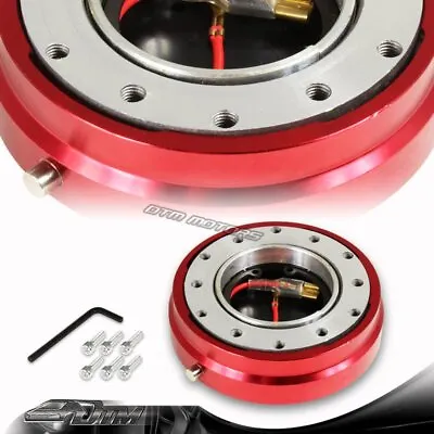 1  Red 6-Hole Steering Wheel Short Quick Release Hub Adapter Kit Universal • $18.88