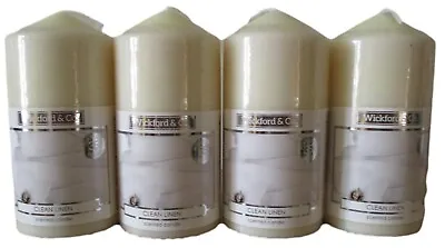 Wickford & Co Scented Pillar Candles PK Of 4 Home Décor Fragranced Candle NEW • £12.75