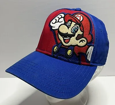 Super Mario Official Baseball Cap Super Nintendo Hat Blue Red Snapback Youth • $9.95