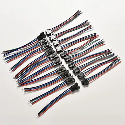 20 Pcs Male&Female 4 Pin Connector With Wire For 5050/3528 RGB Led Driver/Ses.ou • $3.63