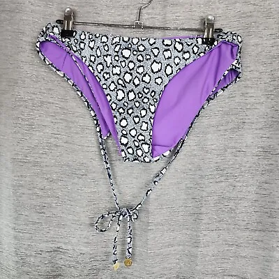 Zulu And Zephyr Animal Print Bikini  Size 12 White Black Purple Lining • $35.97