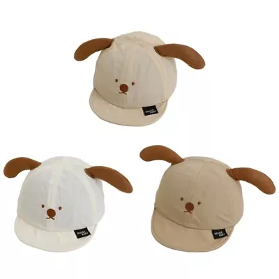 Cotton Baby Baseball Adjustable Infant Peaked Hat Cartoon Baby Dog Ears Hat • £7.16