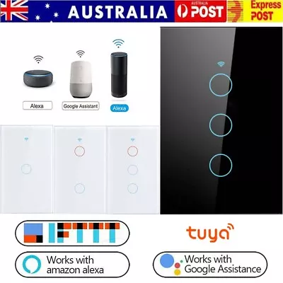 WiFi Switch Light Tuya Touch Smart Switch Wall Panel For Alexa Google 1/2/3 Gang • $7.39