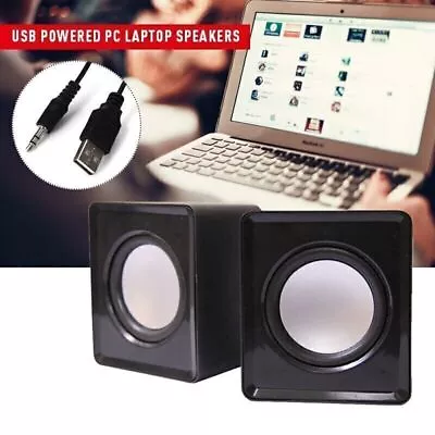 3.5mm Jack USB Wired Computer Speaker Stereo For PC Laptop Notebook Desktop FF0o • $7.35