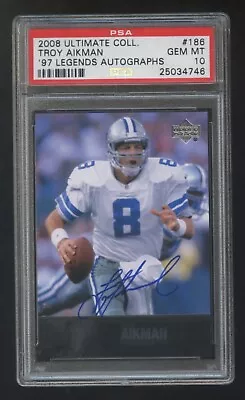 POP 2   PSA 10 Troy Aikman 1997 UD LEGENDS AUTOGRAPH SSP  SUPER RARE COWBOYS HOF • $2999.99