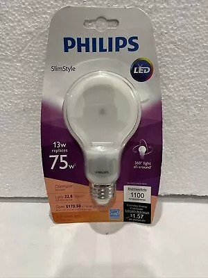 Philips Slim Style 13W Replace 75W Equivalent Soft White Dimmable LED Bulb • $22.55