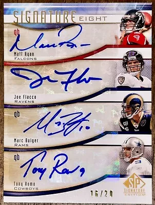 2009 UD SP Signature Joe Flacco Matt Ryan Tony Romo + 5 More QB Octo Auto 16/20 • $160