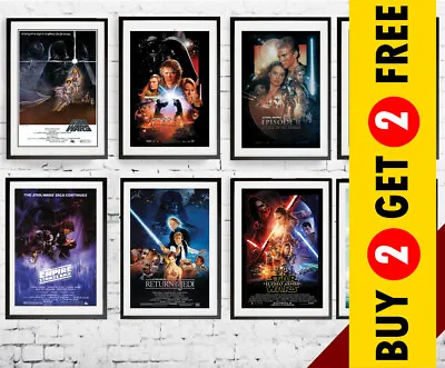 £3.99 • Buy STAR WARS Movie Series Posters All Episodes A3 A4 A5 Size Wall Art Picture Print