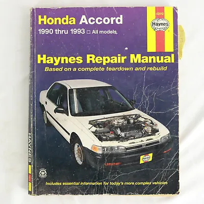 Haynes 42012 Repair Manual For Honda Accord 1990-1993 • $10