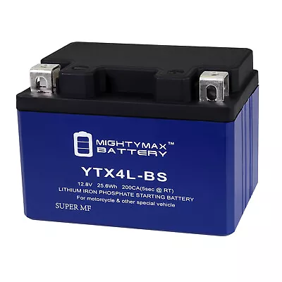 Mighty Max YTX4L-BS Lithium Battery Replaces High Performance AGM Motorcycle • $59.99