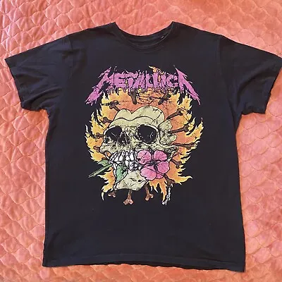METALLICA Skeleton Skull & Roses Pushead Rock Band Concert T-Shirt~M • $30