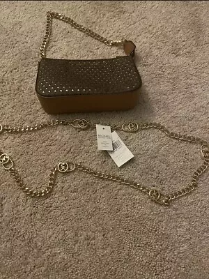 Michael Kors Handbag Bundle Deal With Michael Kors Adjustable Gold Link Belt. • $50