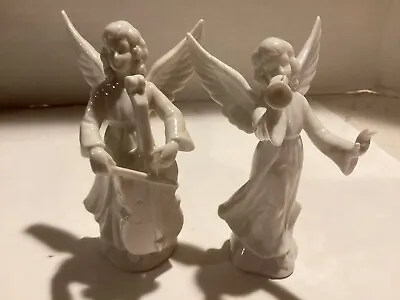 Vintage 1975 Enesco Musician Angels E-5966 Set Of 2 • £14.46