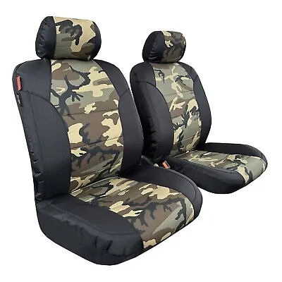 For Chevy Silverado 2500 2007-on Car Front Seat Covers Army Camo Canvas 2PCS • $50.75