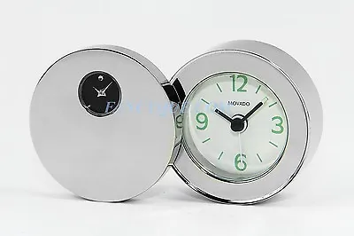 Movado Museum Double Dial Stainless Steel Travel Alarm Clock Rsi010m New Box • $54
