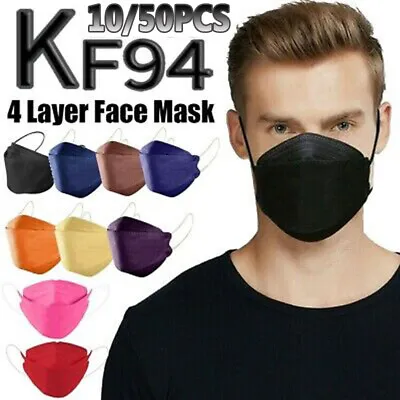 $10.98 • Buy 10/50x KF94 N95 KN95 Mask Disposable Particulate Respirator Face Masks 4/5 Layer