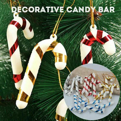 10x Large Plastic Candy Cane Christmas Tree Hanging Decor Xmas Prop Ornament UK • £2.58