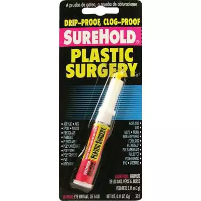 Surehold 3 Gm Plastic Super Glue 302 Pack Of 3 Surehold 302 658897003026 • $9.53