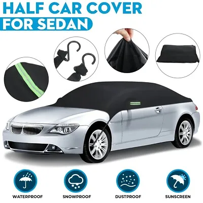 Half Car Cover Top Roof Waterproof Outdoor Sun/UV/Rain Protection Universal • £16.88