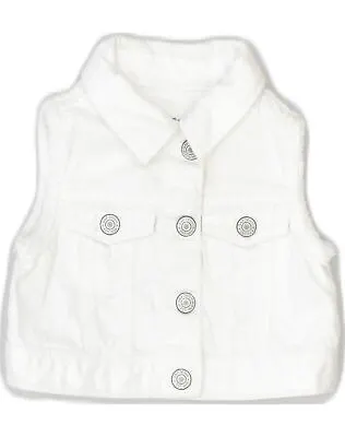 GAP Baby Girls Utility Gilet 12-18 Months White Cotton UT12 • £11.10