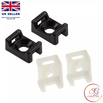 Cable Tie Cradle Cable Tie Base Saddle Clip Holder Clamp Wire Black Natural • £2.39