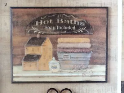 # Hot Baths Decoupage Print Art   New Not Used Vintage Home Interiors & Gifts  • $34.99