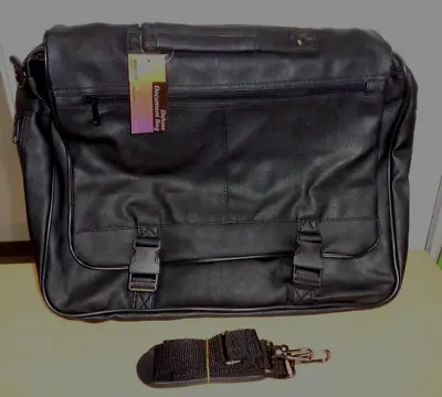 NWT Ashten Black Leathe Front & Inner Pockets Deluxe Document Bag • $39.99
