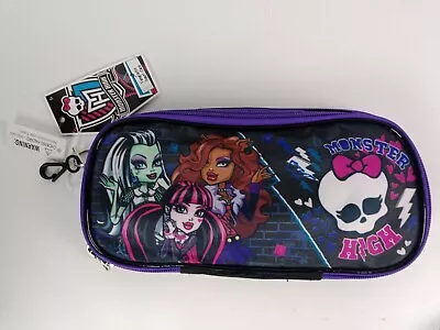 Monster High Fangtastic Pencil Case Holder Bag Pens School Carrying Pouch Black • $12.95