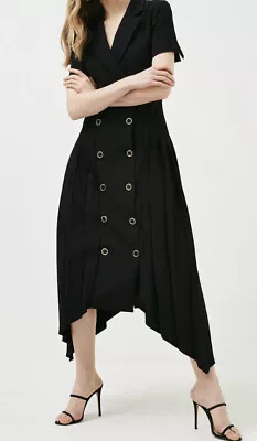 Karen Millen Tuxedo Tailored Pleated Midi Dress • £85