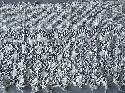 French Vintage Cotton Lace Edging 94  By 6.5  For Home Decoration • £33.90