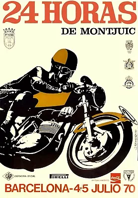  Barcelona 1970 Motorcycle  Motor Poster Home Decor Outlet • $16.95
