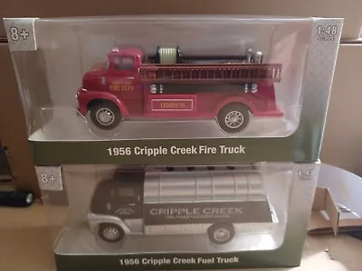 2 PACK - 1:48 Scale 1956 Cripple Creek Fire & Fuel Tank Truck - NEW IN BOX • $20.99