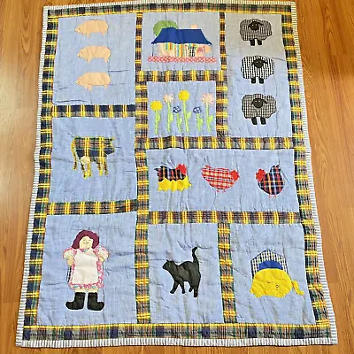 Patchwork Quilt Childs Size Farm Animals Egypt A.P.E. 53  X 42  Crib Bed Toddler • $39.96